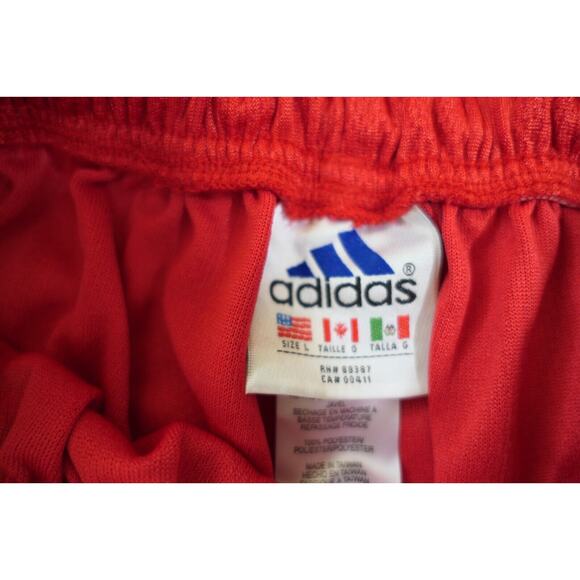 NWT Vintage Y2K 90s ADIDAS Soccer TREVISO Polyester Men's Red Shorts Large - Picture 6 of 11